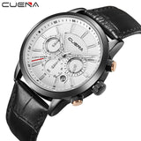 CUENA Brand Watches Men Fashion Analog Man Clock Genuine Leather Watch