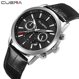 CUENA Brand Watches Men Fashion Analog Man Clock Genuine Leather Watch