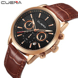 CUENA Brand Watches Men Fashion Analog Man Clock Genuine Leather Watch