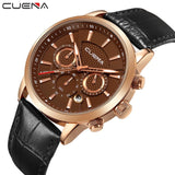 CUENA Brand Watches Men Fashion Analog Man Clock Genuine Leather Watch