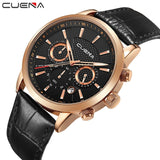 CUENA Brand Watches Men Fashion Analog Man Clock Genuine Leather Watch