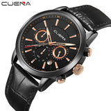 CUENA Brand Watches Men Fashion Analog Man Clock Genuine Leather Watch
