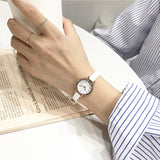 Simple small dial women white watch