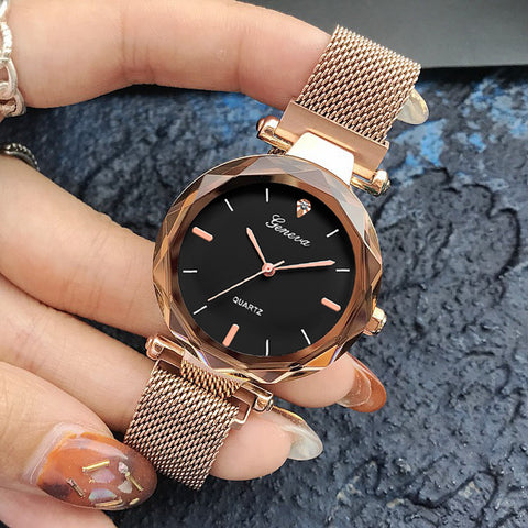 Luxury Rose Gold Women Watches Crystal