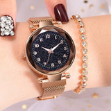 Luxury Luminous Women Watches Starry Sky Magnetic