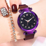 Luxury Luminous Women Watches Starry Sky Magnetic