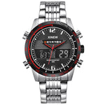 Fashion Full Steel Men's Quartz Hour Clock Analog LED Watch