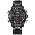 Fashion Full Steel Men's Quartz Hour Clock Analog LED Watch