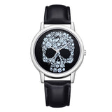 High quality female watch skull print quartz leather women's