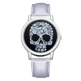 High quality female watch skull print quartz leather women's