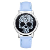 High quality female watch skull print quartz leather women's